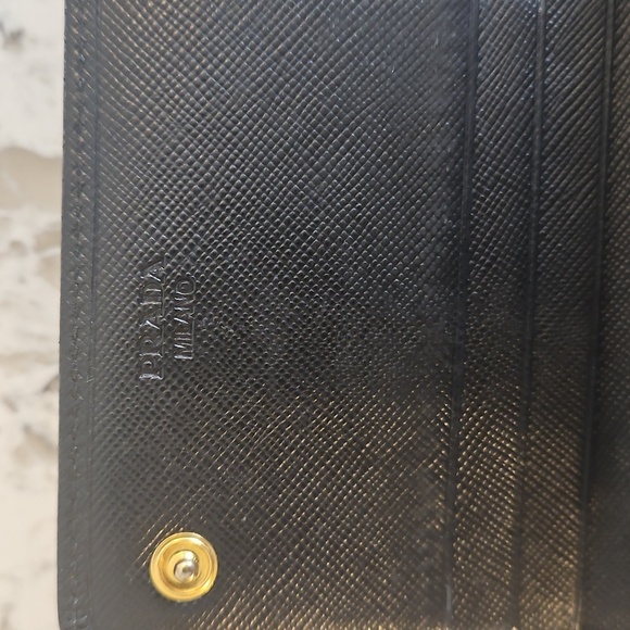 Prada Black Saffiano Leather Wallet with Gold Logo - Like New - Picture 7 of 17